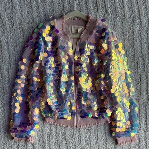Hannah Banana Pink Sequin Jacket size 8